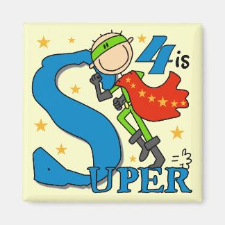 Superassistance Boy 4e födelsedagen Tshirts och Gi Magnet