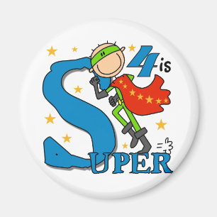 Superassistance Boy 4e födelsedagen Tshirts och Gi Magnet