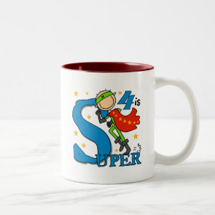 Superassistance Boy 4e födelsedagen Tshirts och Gi Två-Tonad Mugg