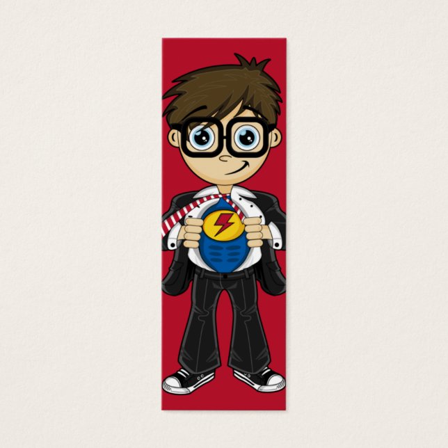 Superassistance Boy Bookmark Litet Visitkort (Framsidan)