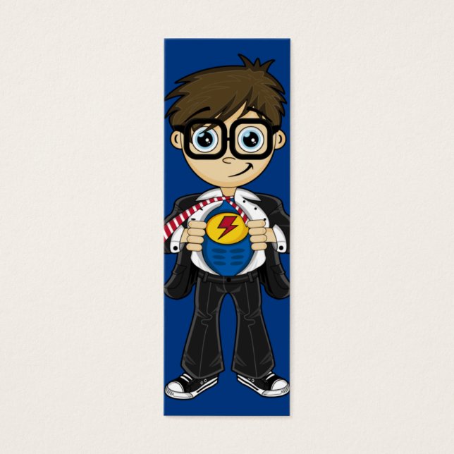 Superassistance Boy Bookmark Litet Visitkort (Framsidan)