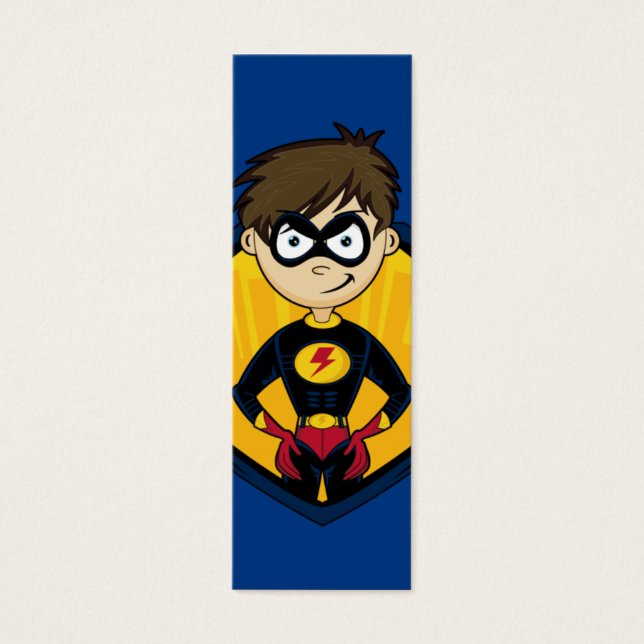 Superassistance Boy Bookmark Litet Visitkort (Framsidan)