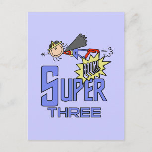Superassistance Girl 3rd Birthday Tshirts and Gift Vykort