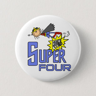 Superassistance Girl 4e födelsedagen Tshirts och G Knapp