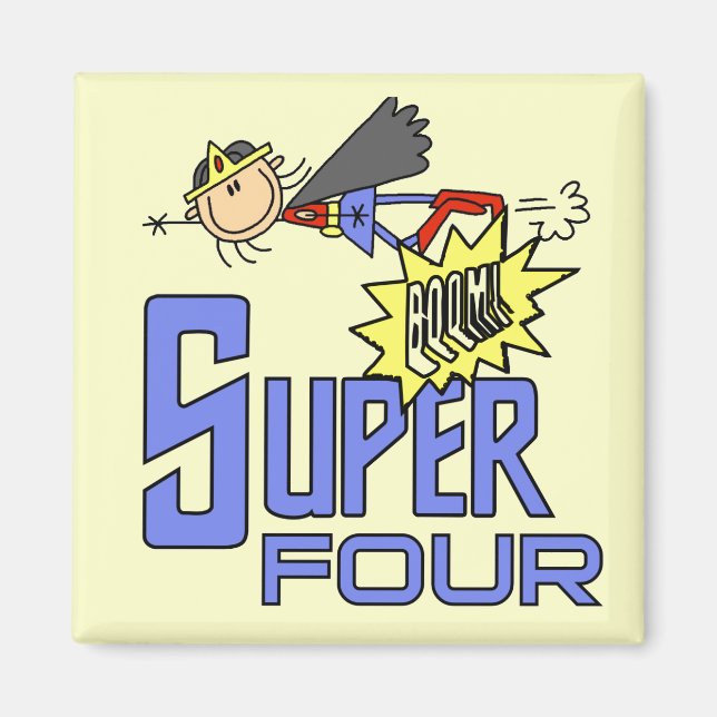 Superassistance Girl 4e födelsedagen Tshirts och G Magnet (Framsidan)