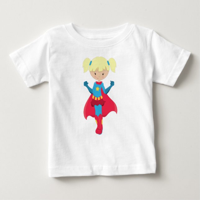 Superassistance Girl, Cute Girl, Blonde Hair, Red  T Shirt (Framsida)