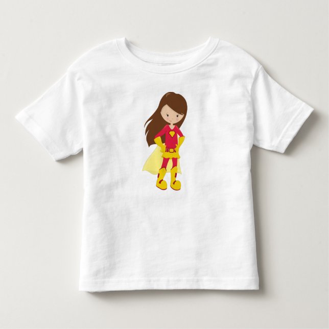 Superassistance Girl, Cute Girl, Brown Hair, Red C T Shirt (Framsida)