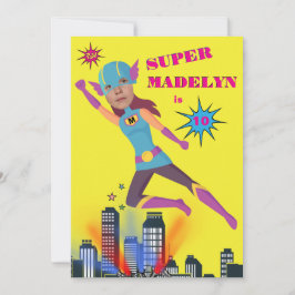 Superassistance Girl Fantastic Sensational Birthda Inbjudningar
