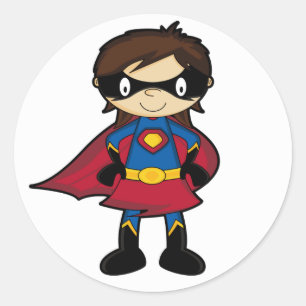 Superassistance Girl Sticker Runt Klistermärke