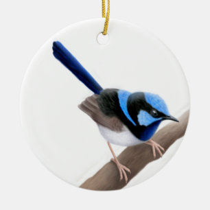 Superb felik gärdsmygprydnad julgransprydnad keramik