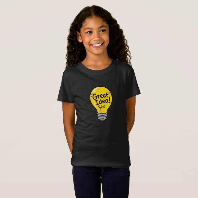 Superb Idee Glödlampa Barn T-Shirt (Hel framsida)