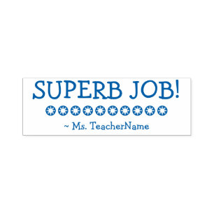 "SUPERB JOBB!" Tutor Rubber Frimärke Självfärgande Stämpel