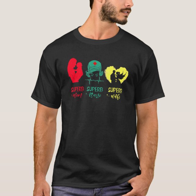 Superb Mamma Superb Nurse Superb Maka Mors dag T Shirt (Framsida)