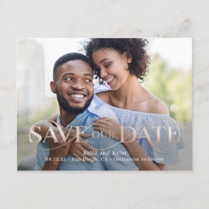 Superb Swirl Photo Save Date Postcard Vykort