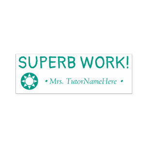 "SUPERB WORK!" Lärare Rubber Frimärke Självfärgande Stämpel