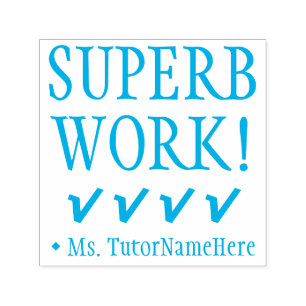 "SUPERB WORK!" Tilldelsmärkning Rubber Frimärke Självfärgande Stämpel