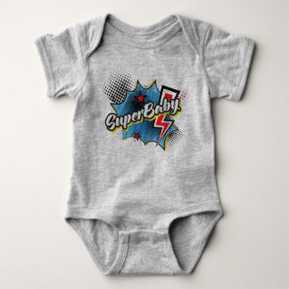 SuperBABY-tecknadens superhjälte, kroppsdräkt GRÅT T-shirt
