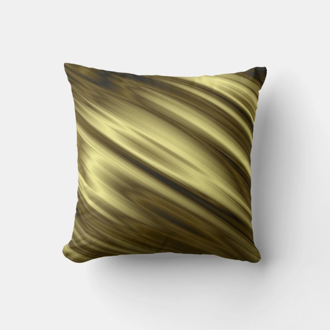 Superbe Diagonal golden Metallic Satin Fabric Art Kudde (Framsida)