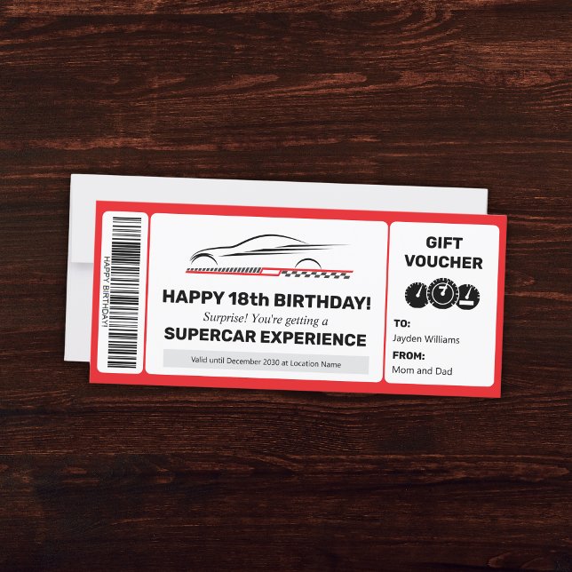 Superbilupplevelse presentkort redigerbar mall (Supercar Experience Voucher Editable Template
)