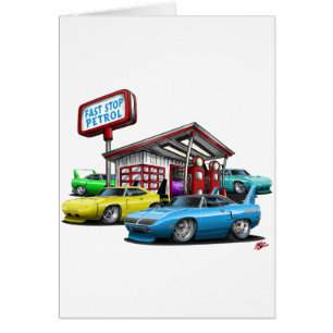 Superbird bensinstation 1970 hälsningskort