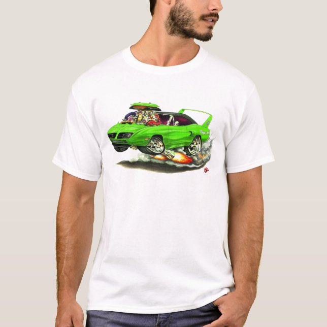 Superbird grön bil 1970 tee shirt (Framsida)