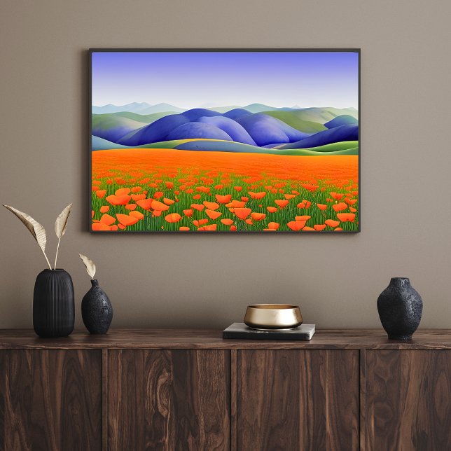 Superblommor | Surreala poppies liggande Poster (Skapare uppladdad)