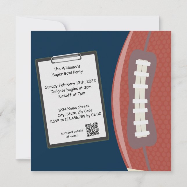 Superbowl-gruppinbjudan Inbjudningar (Framsida)