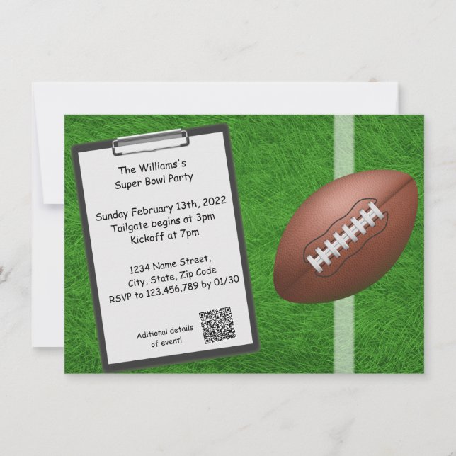 Superbowl-gruppinbjudan Inbjudningar (Framsida)
