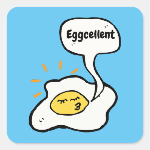 Superbra ägg sunny side up fyrkantigt klistermärke