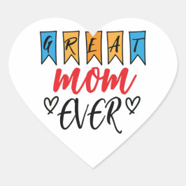 Superbra Mamma Någonsin Hjärtformat Klistermärke