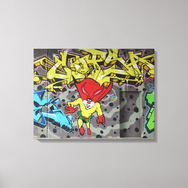Superbunny Graffiti Canvastryck (Framsida)