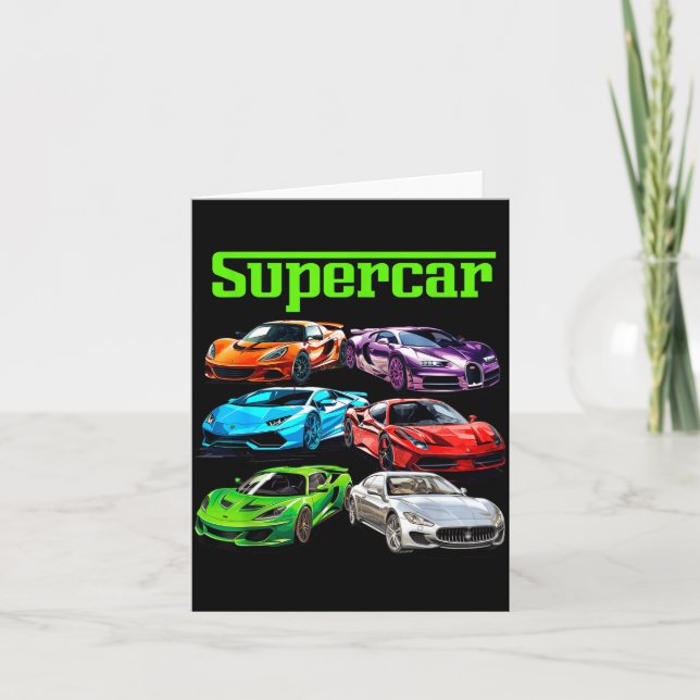 Supercar Cool Car Guy Srts Racing Fan Grafisk Herr Kort (Framsida)