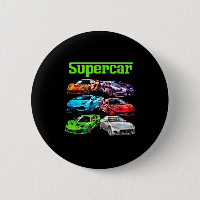Supercar Cool Car Guy Srts Racing Fan Graphic Men  Knapp (Framsida)