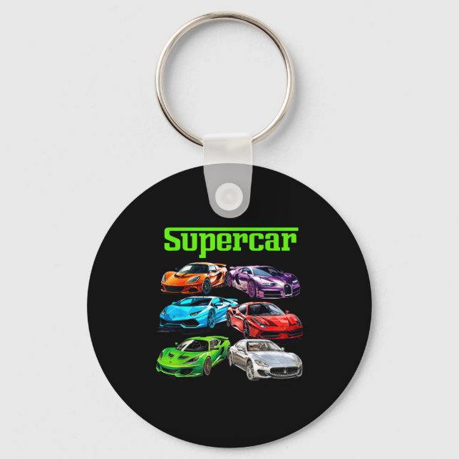Supercar Cool Car Guy Srts Racing Fan Graphic Men  Nyckelring (Framsida)