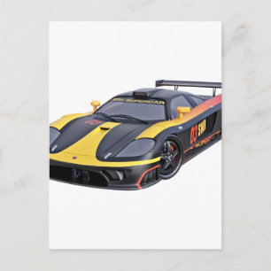 Supercar i Black and Gult Vykort