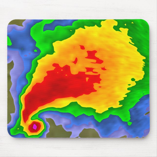 Supercell på Radar Mousepad för meteorologen Musmatta (Framsidan)