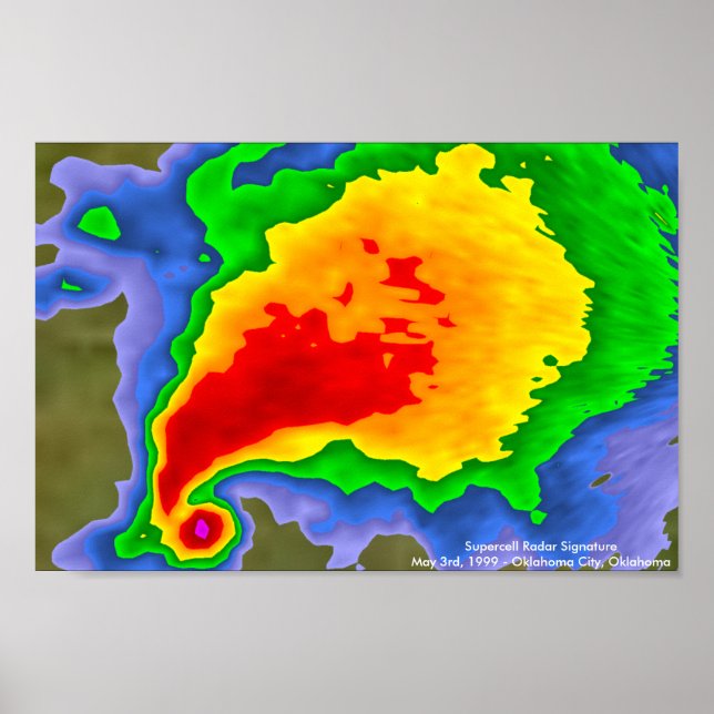 Supercell Radar Namnteckning - "Krok Echo" Poster (Framsidan)