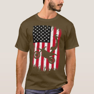 Supercross Freestyle Motocross American Flagga T Shirt