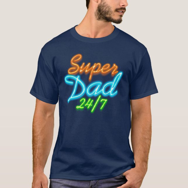 Superdad 24-7 Neon Fluo TOPPEN PAPPA T-shirt (Framsida)