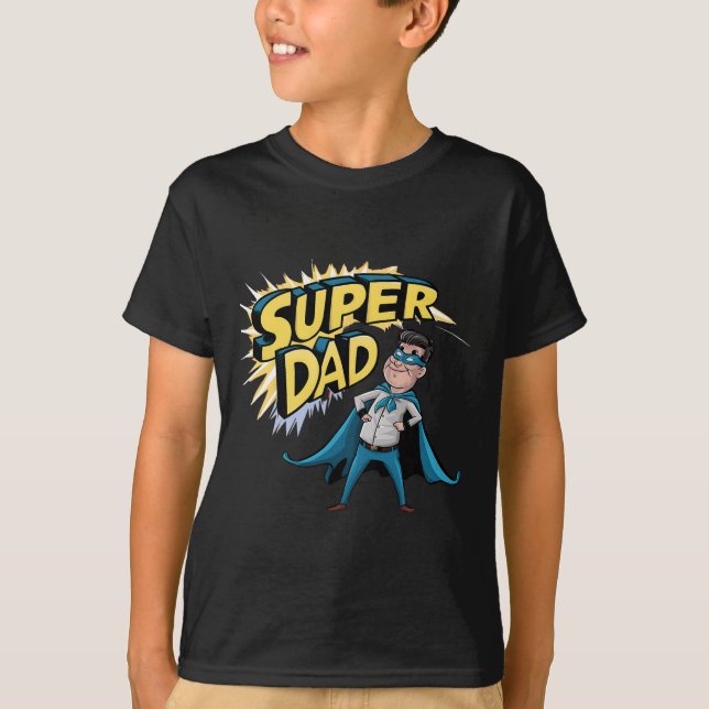 Superdad Funny Superassistance Pappa är för närvar T Shirt (Framsida)