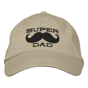 Superdad Mustache TOPPEN PAPPA Broderad Keps