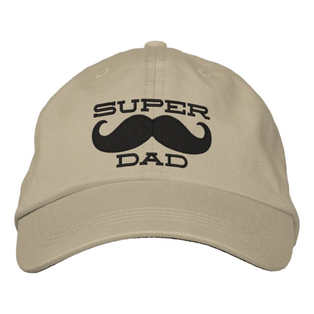 Superdad Mustache TOPPEN PAPPA Broderad Keps (Framsida)