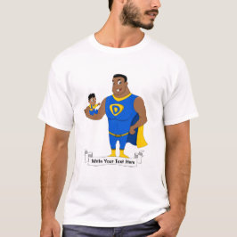 Superdad och ett barn - tecknad t-shirt