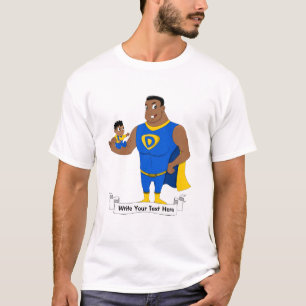 Superdad och ett barn - tecknad t-shirt