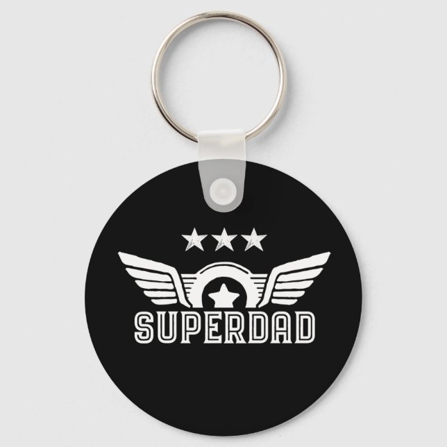 Superdad Superhjälten Pappa Pappa pappa Fars dag Nyckelring (Framsida)