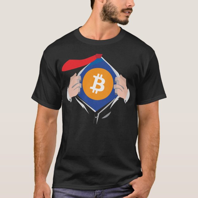Superdriven av Bitcoin! T-Shirt (Framsida)