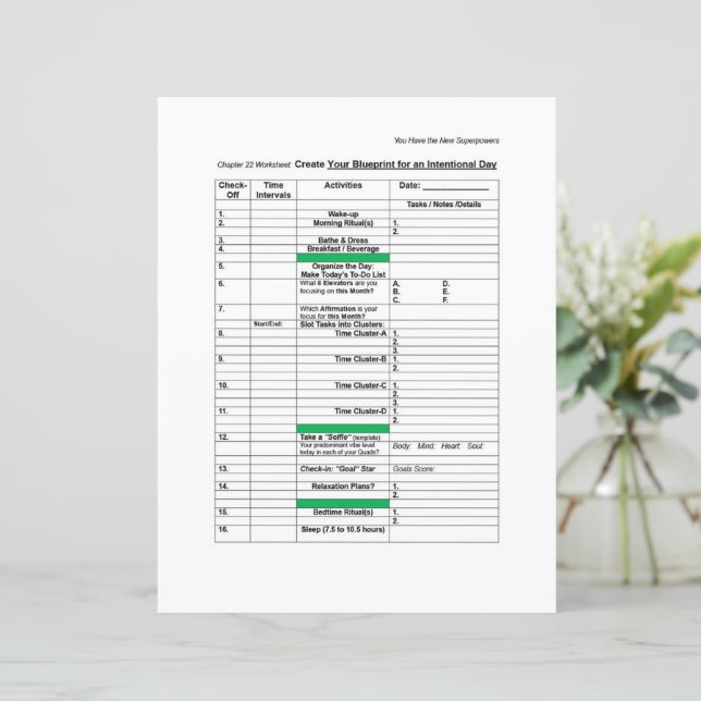 Superenergischema: Planerad dagskurs (Stående Fram)