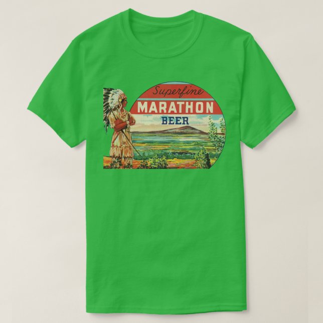 Superfine Marathon Beer Retro Defunct Wisconsin Br T Shirt (Design framsida)