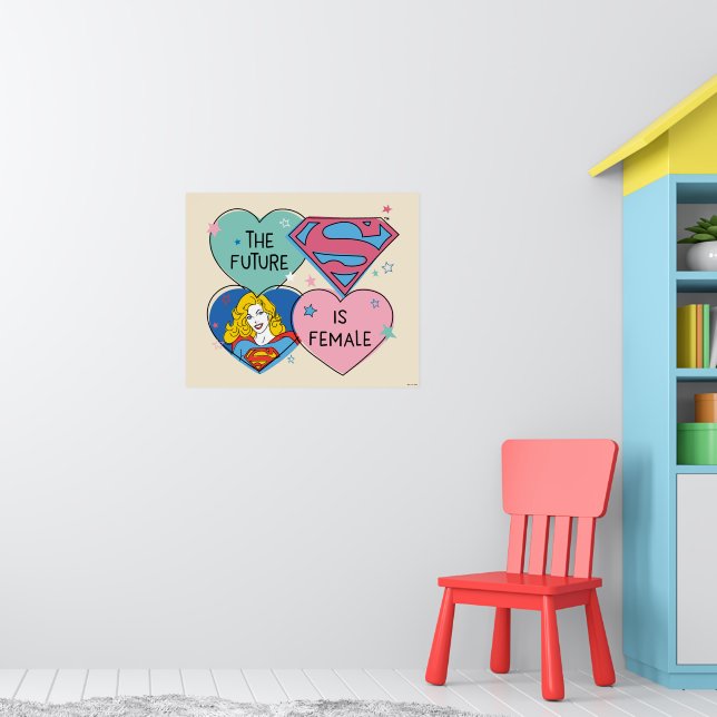Superflicka "Framtiden är kvinnlig" Poster (Barnkammare 1)