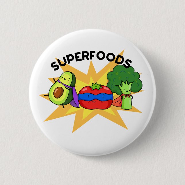 Superfood funny Vegetable Pun Knapp (Framsida)